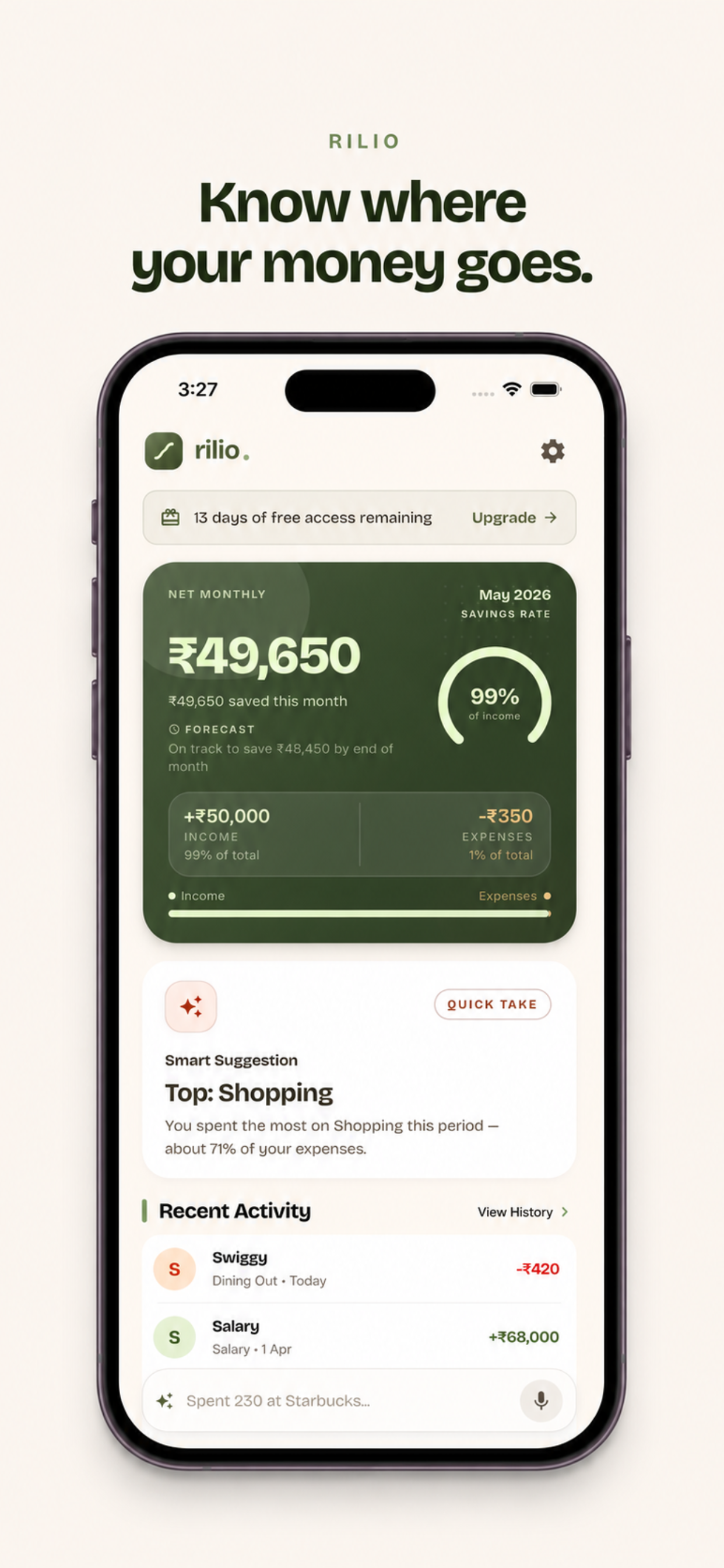 Spending dashboard